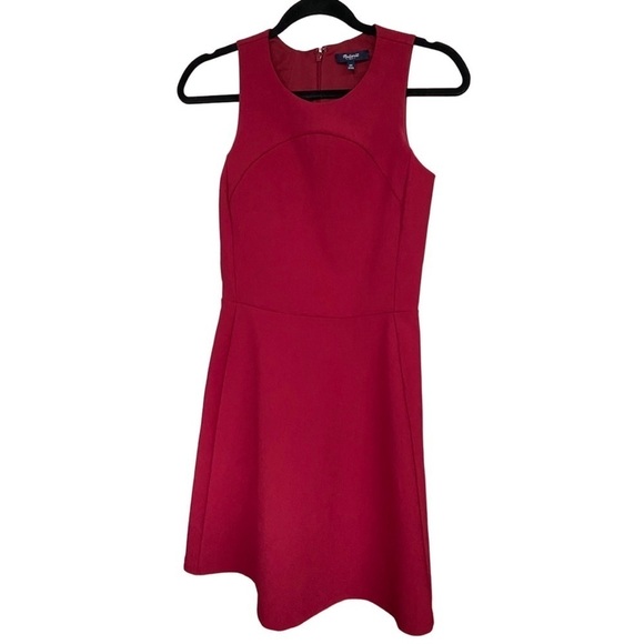 Madewell Women’s Wine Red Adore Dress with back  zip- Size 0/XS - Picture 3 of 5